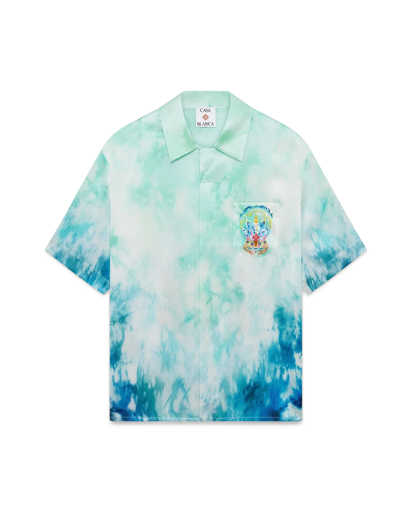 Image of Surf Lotus Short Sleeve Silk Shirt