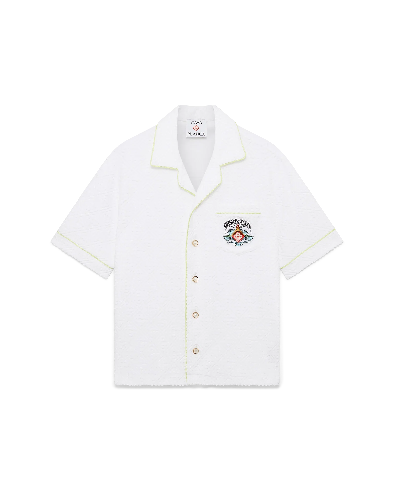 Image of White Short Sleeve Towelling Shirt