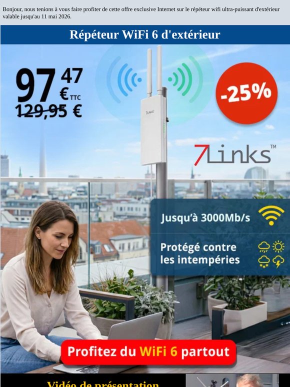 Étendez votre WiFi jusque dans le jardin