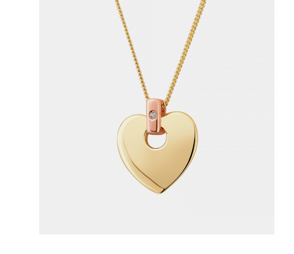 Cariad® 9ct Solid Gold Pendant with Diamond