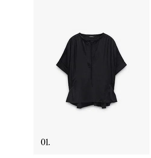 Plain blouse with ruching