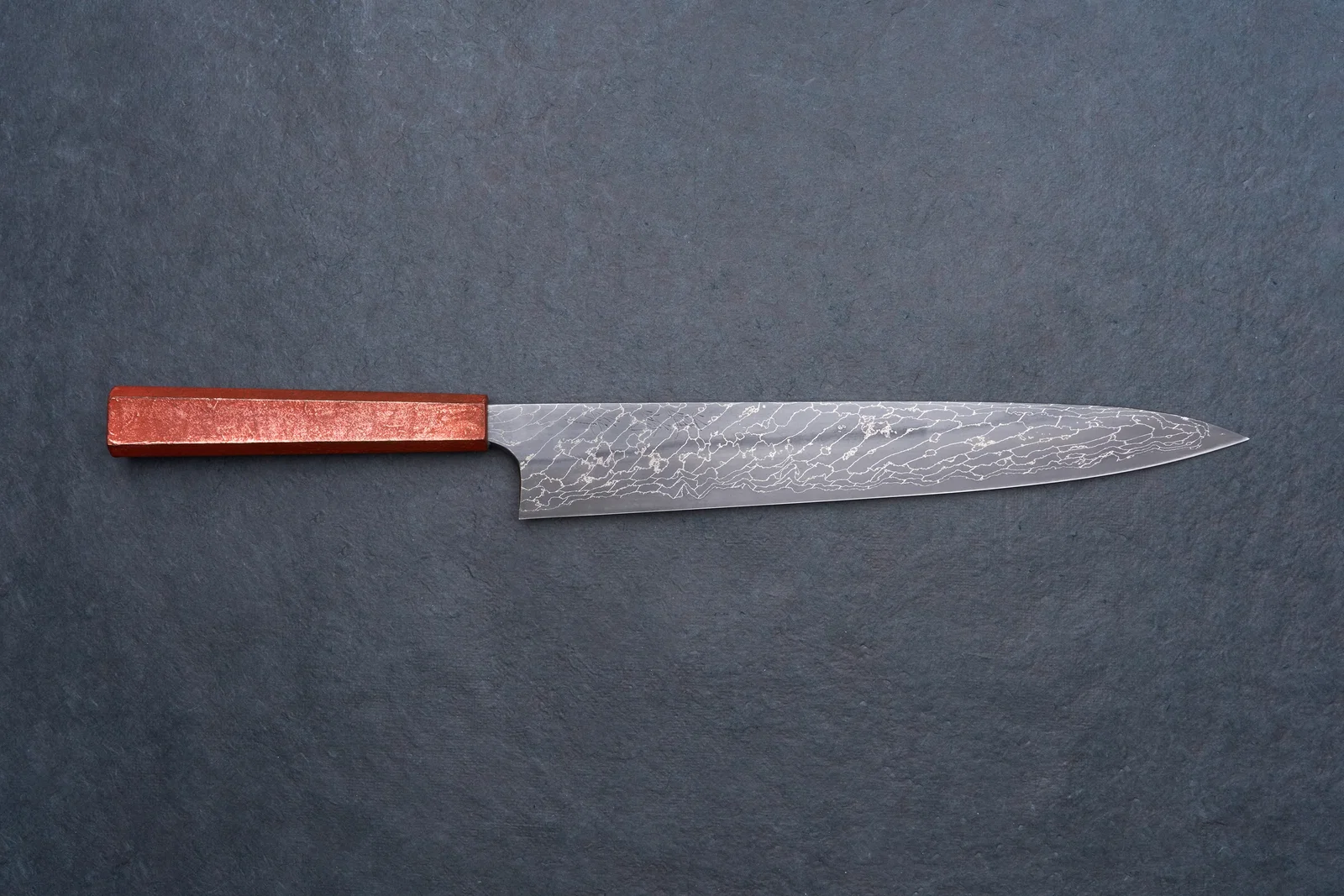 Image of Mazaki Aoichi Beads Black Damascus Sujihiki 300mm