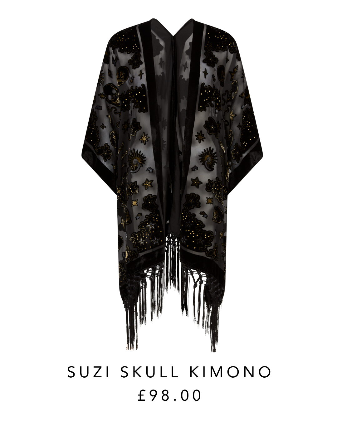 Suzi Skull Devore Kimono