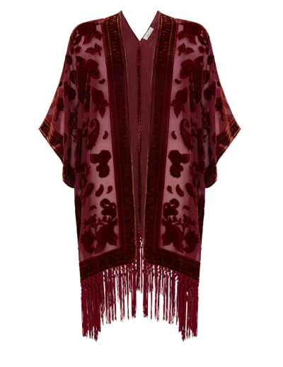 Stevie Plum Paisley Devore Kimono
