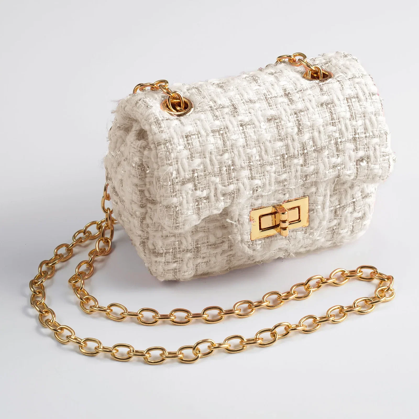 Ivory Tweed Cross Body Bag