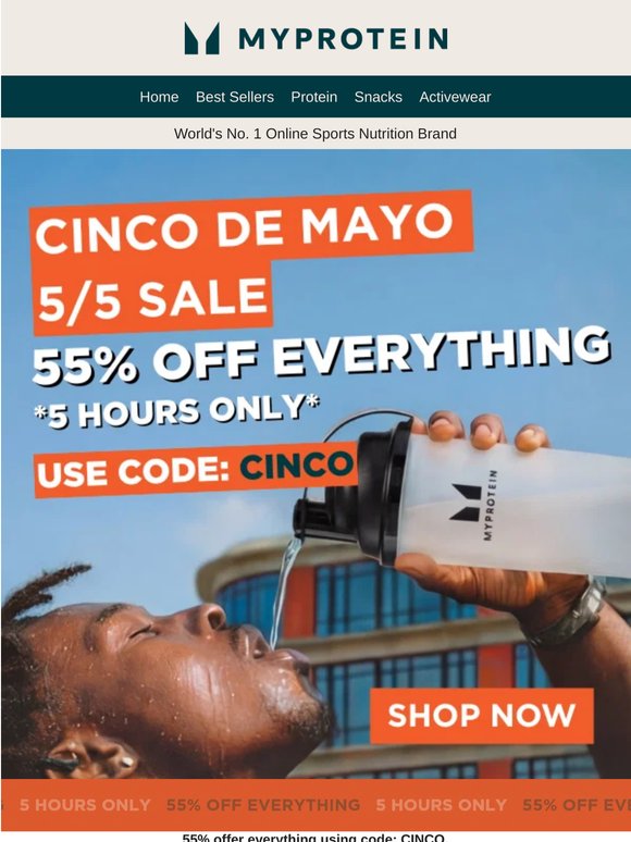 5 hours only 😱 55% OFF EVERYTHING