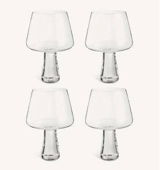 Habitat Block Stem Set of 4 Red Wine Glasses