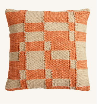 Habitat Woven Geometric Cushion Orange - 43x43cm