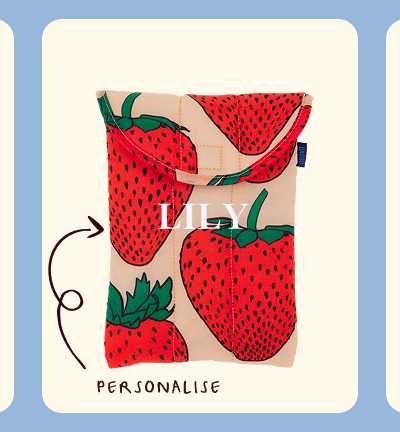 Strawberry Print Baggu Laptop Case