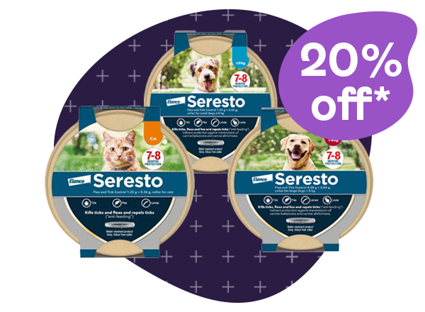 20% off Seresto flea and tick control collars