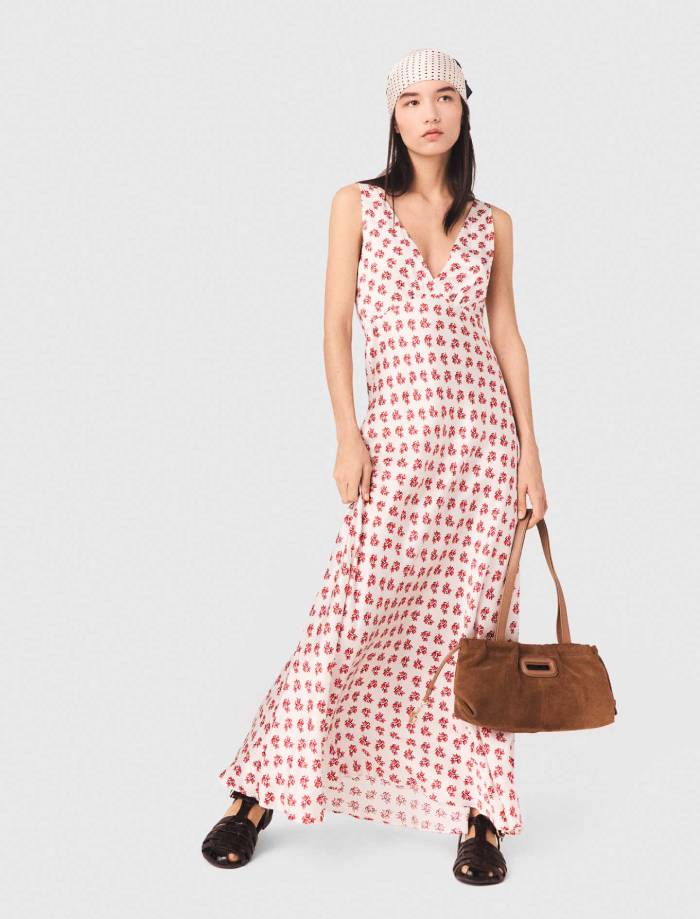 Robe longue imprimé satiné