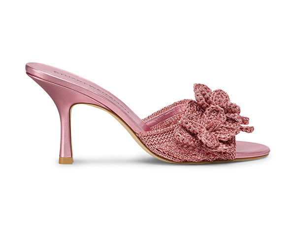 Lotus Woven Slide Sandal in Pink Sand
