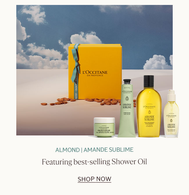 ALMOND | AMANDE SUBLIME| FEATURING BEST-SELLING AMANDE SHOWER OIL | SHOP NOW