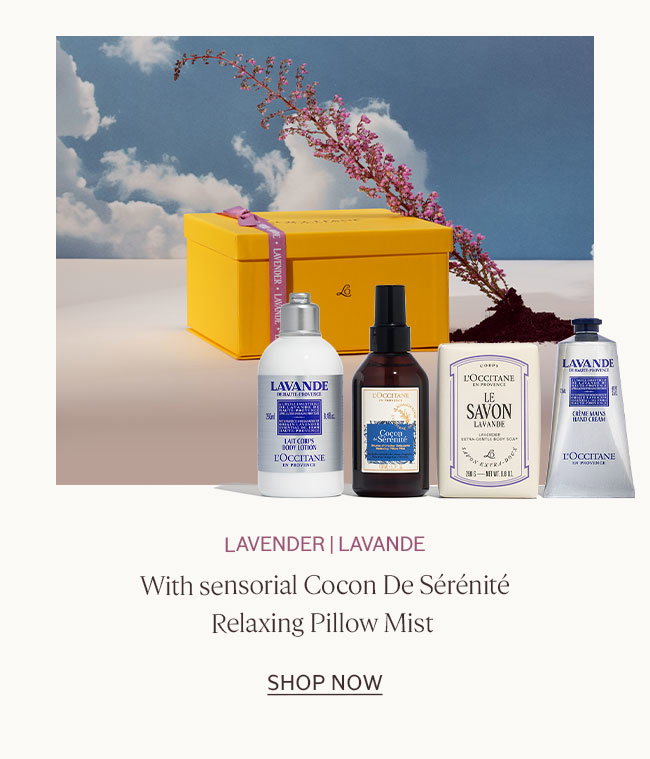 LAVENDER | LAVANDE | WITH SENSORIAL COCON DE SÉRÉNITÉ RELAXING PILLOW MIST | SHOP NOW