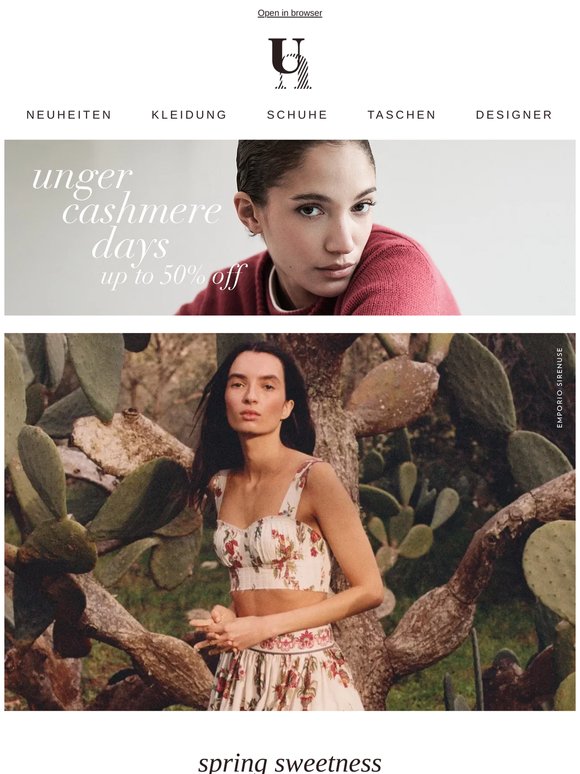 🌺 Spring Sweetness | BIS ZU 50% OFF – UNGER CASHMERE DAYS