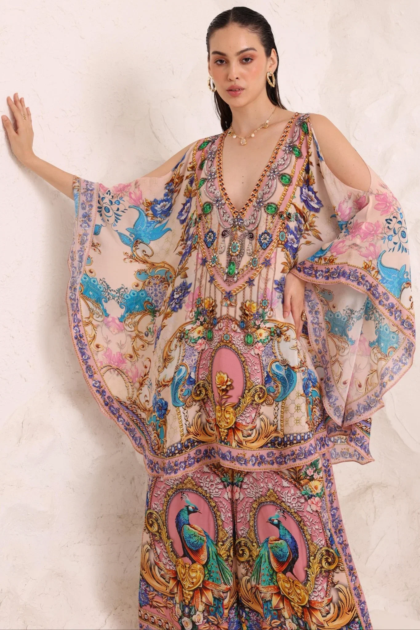 Image of Peacock Dreams Kaftan Dress