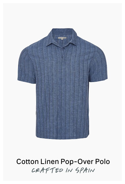Onia Men's Spring 2026 Cotton Linen Pop-Over Polo