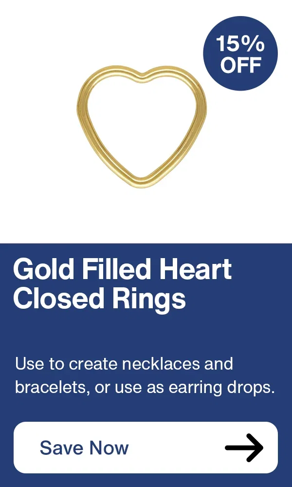 15% OFF Gold Filled Heart Closed Rings