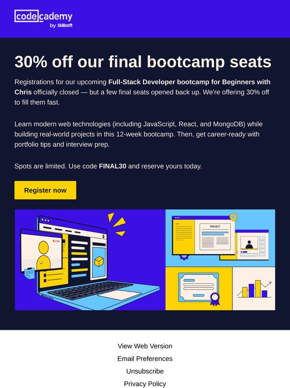 FINAL CALL: 30% off our Full-Stack Developer bootcamp