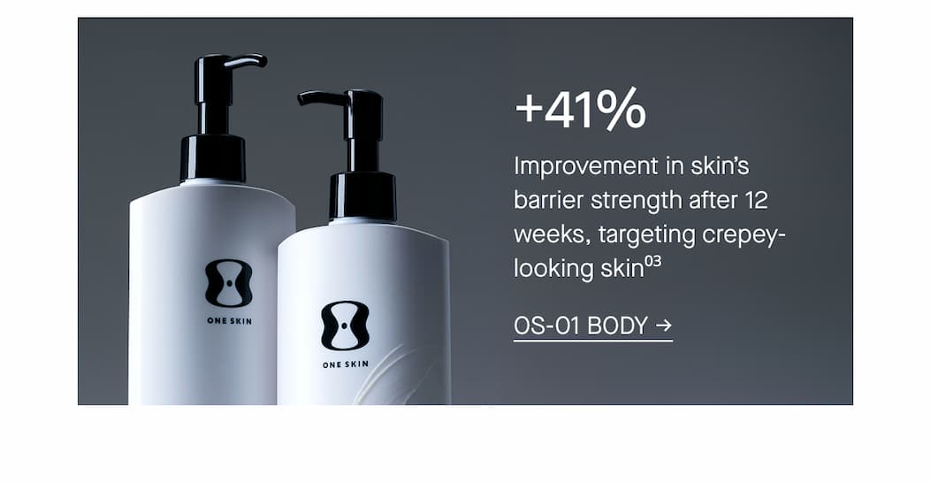 +40% Improvement in skin’s barrier strength after 12 weeks, targeting crepey-looking skin