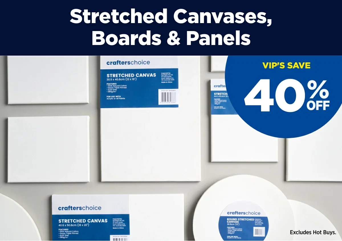 Stretched Canvases, Boards & Panels