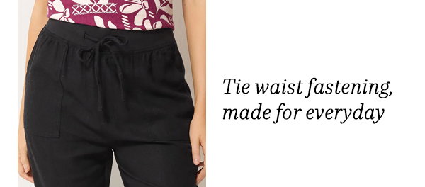 M&Co Black Linen Cropped Trousers