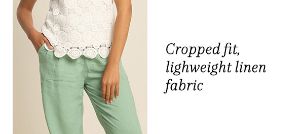 M&Co Sage Green Linen Cropped Trousers