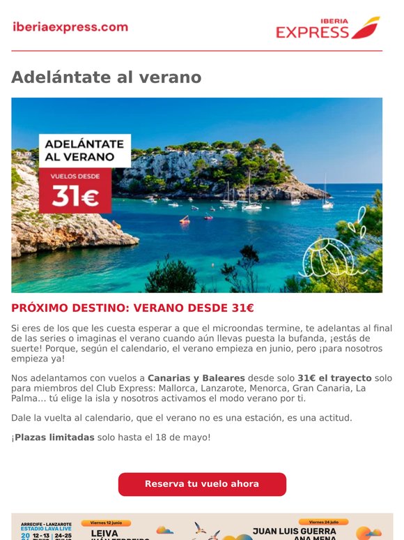 Estás a solo 31€ del verano