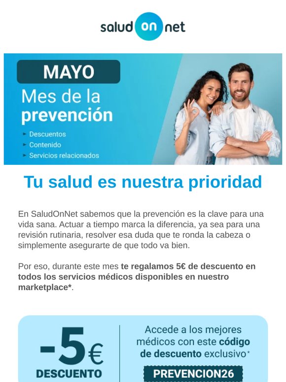 💙 Mes de la prevención - Descuentos y contenido solo para ti