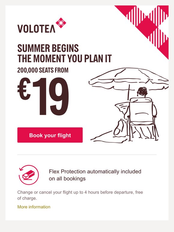 Fly from €19 and get closer to summer ☀️