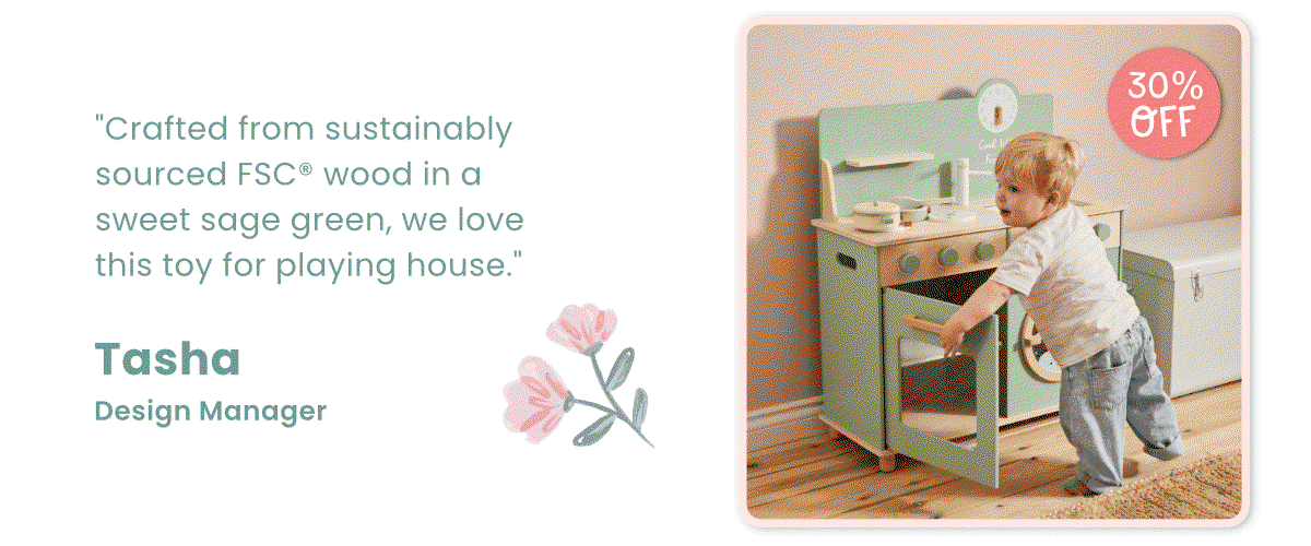 Personalised Sage Wooden Kitchen & Washing Machine FSC®