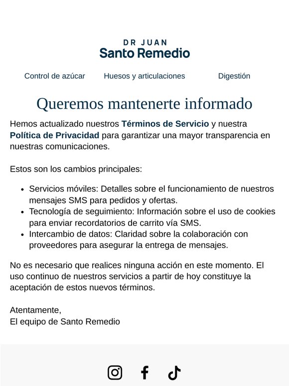 Hemos actualizado nuestros Términos y Política de Privacidad