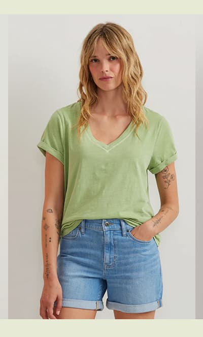 Women's Sunwashed V-Neck T-Shirt