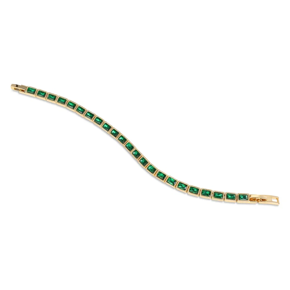 Image of Emerald Green Square Stone Bracelet