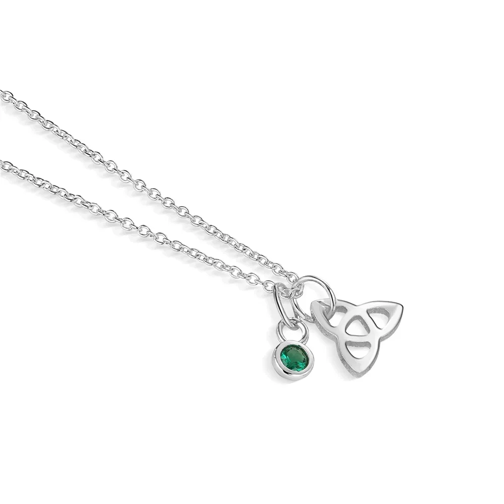 Image of Trinity Knot Pendant with Green Stone