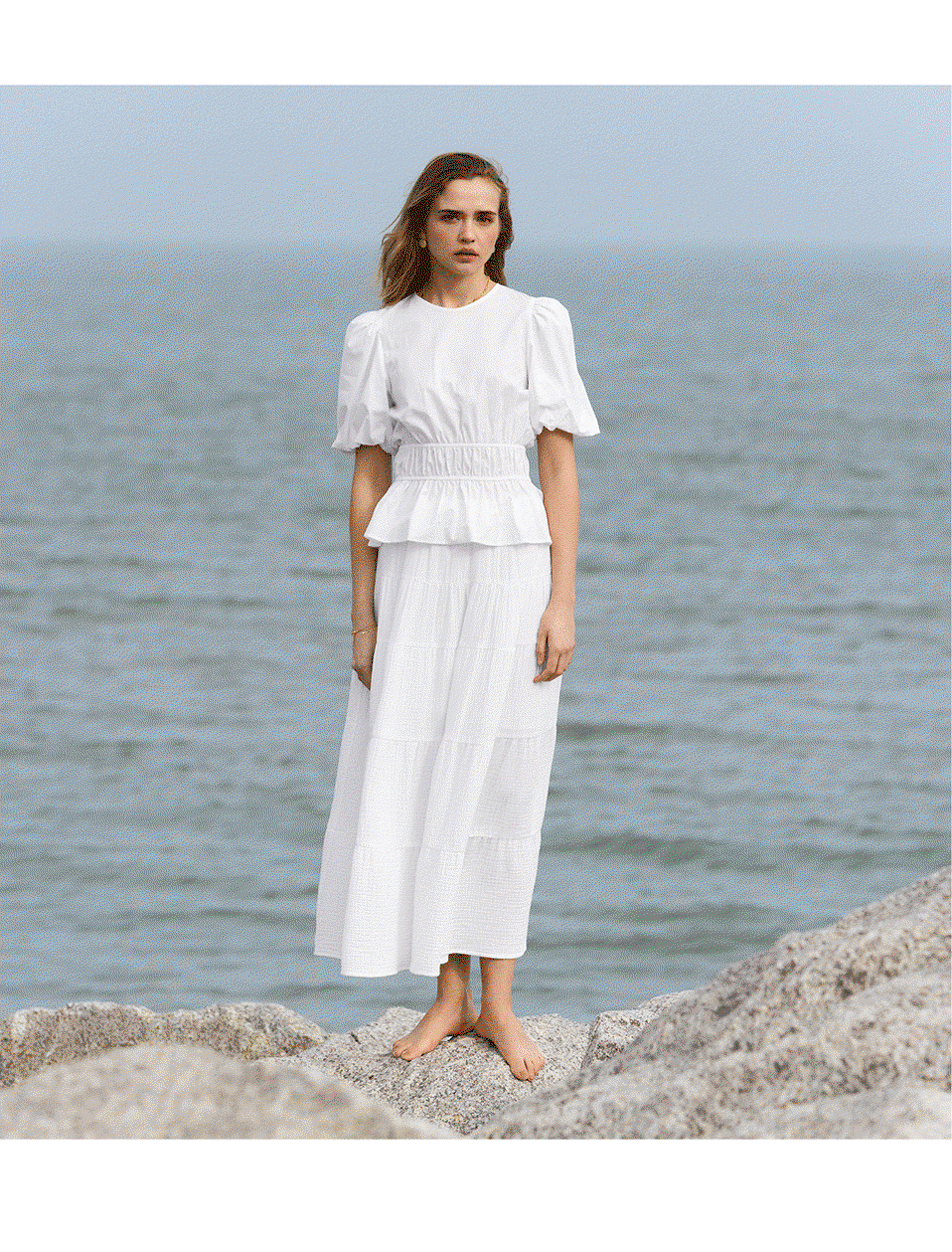 Rhoda Organic Cheesecloth Tiered Maxi Skirt