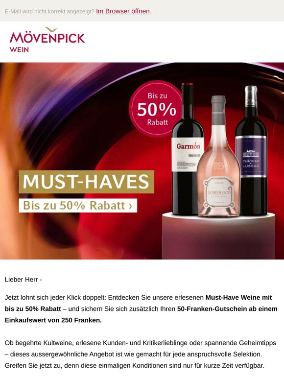 Nur jetzt: bis 50% und 50 Franken sichern