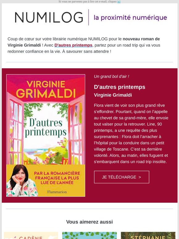 Nouveauté Virginie Grimaldi : D'autres printemps
