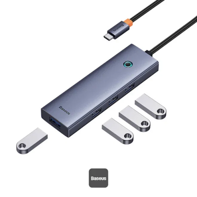 OS-Baseus UltraJoy Series 4-Port HUB Space - Grey