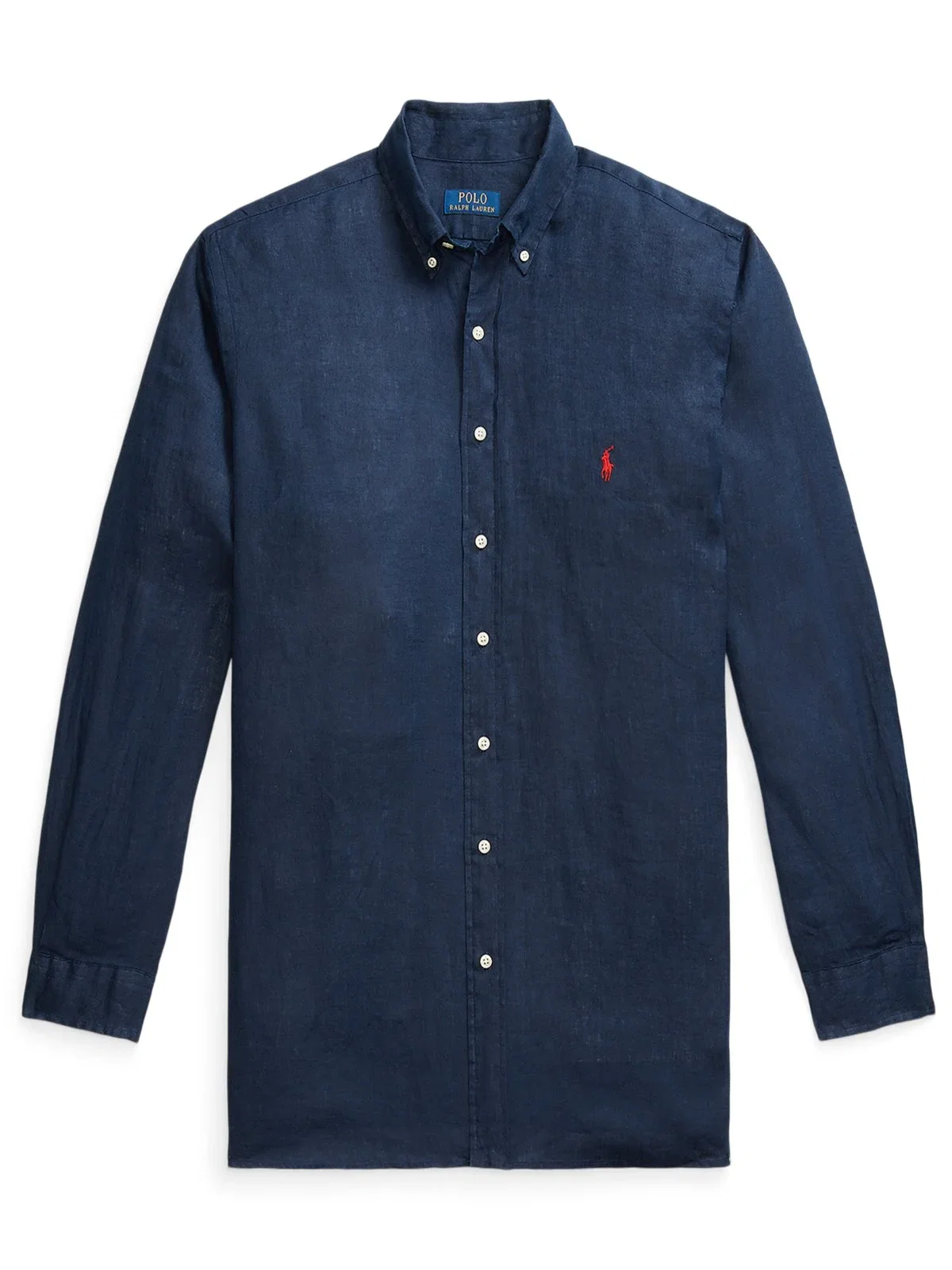 Linen shirt with logo patch