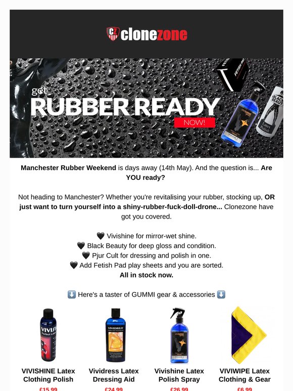 HEY! Get RUBBER WEEKEND ready! 🖤