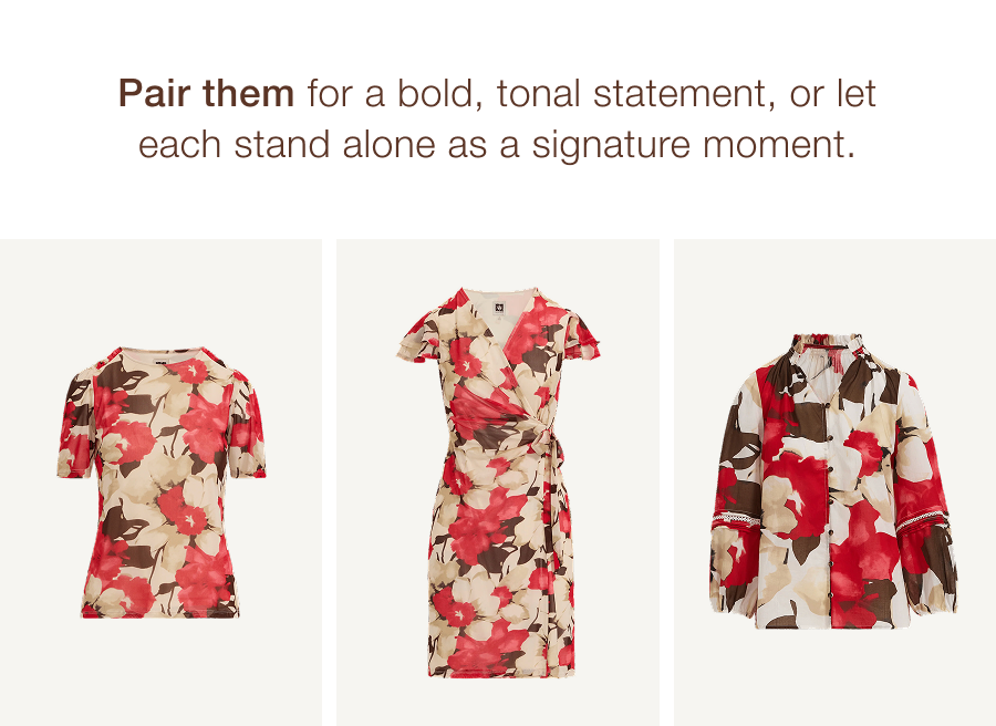 Pair them for a bold, tonal statement, or let each stand alone as a signature moment.