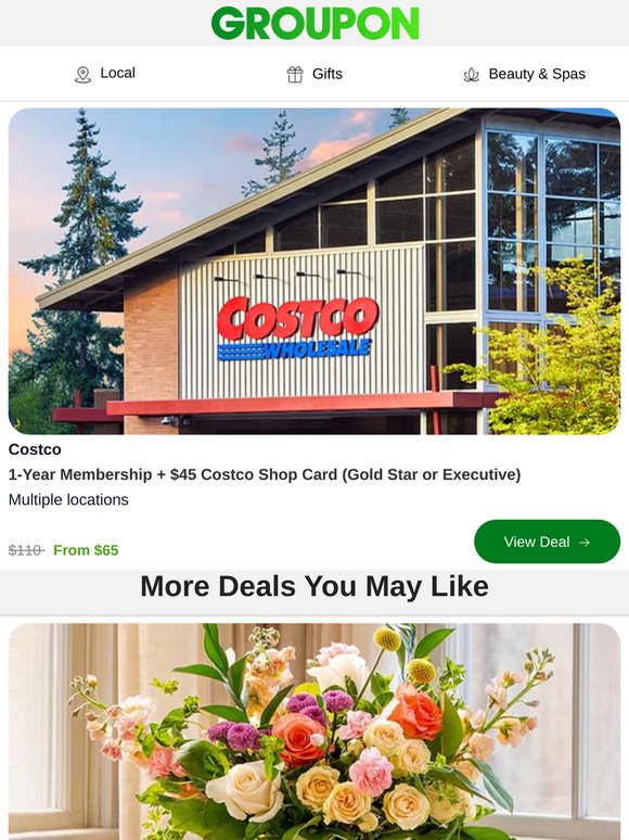 Costco Membership + $45 Shop Card from $65