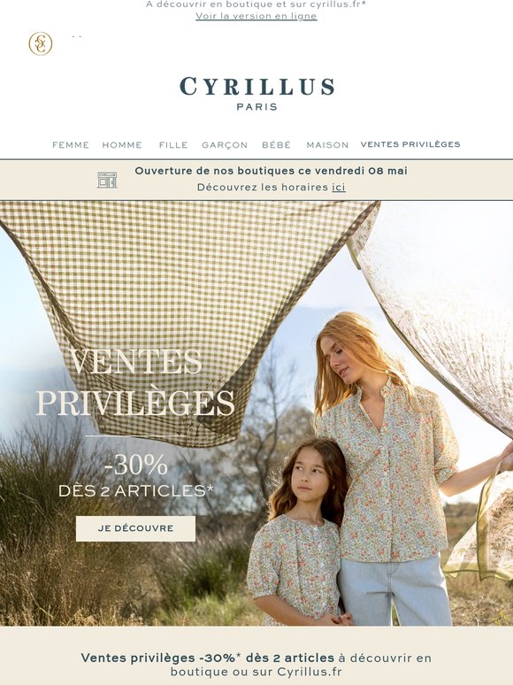 |VENTES PRIVILÈGES| -30%* dès 2 articles ! 🤍