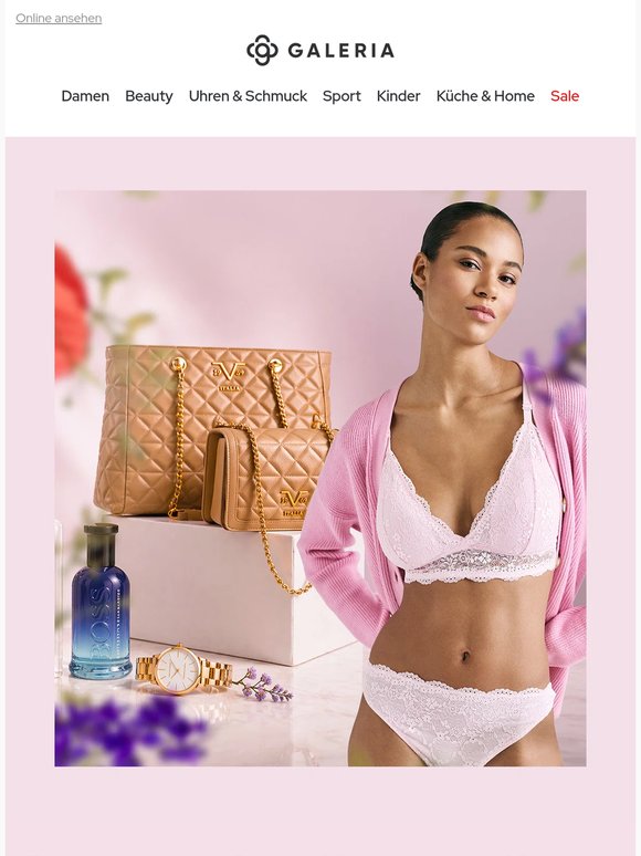 20% Rabatt auf Beauty, Schmuck, Taschen, Wäsche und Uhren mit GALERIA PLUS🥰
