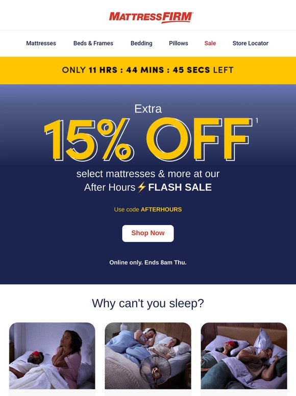 Deep zzz's & huge savings 😴 extra 15% off select beds & more