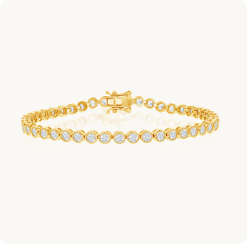 Cubic Zirconia Tennis Bracelet in Gold Plated Sterling Silver