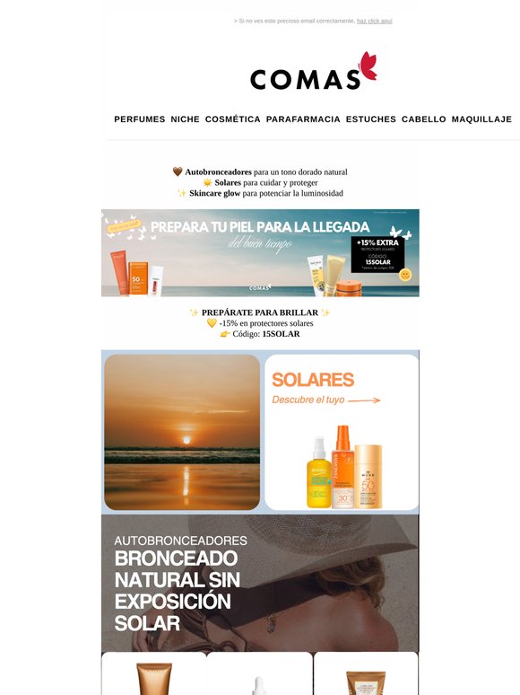 ☀️ Prepara tu piel: solares -15% + lujo con descuento EXTRA