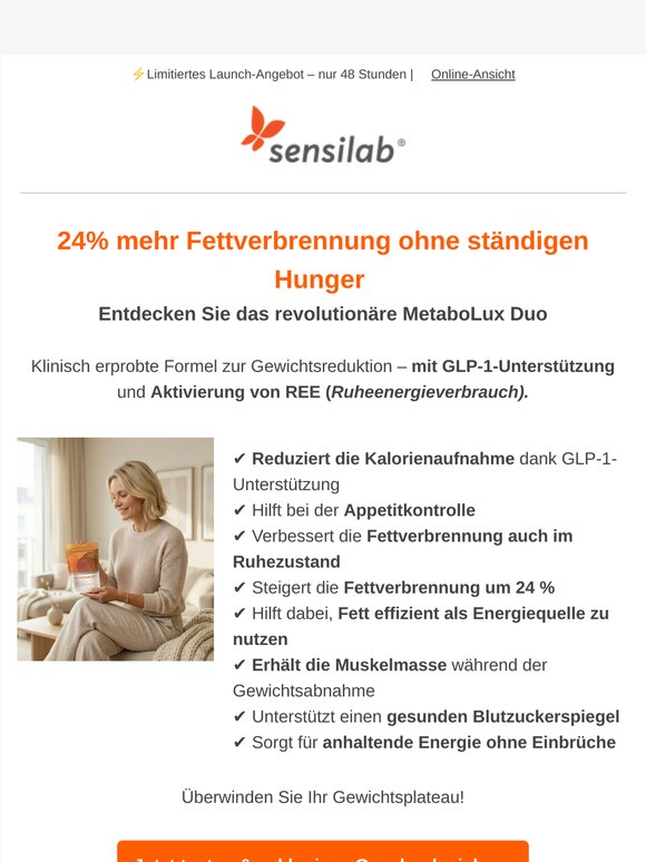 NEU: Weniger Hunger, mehr Fettverbrennung