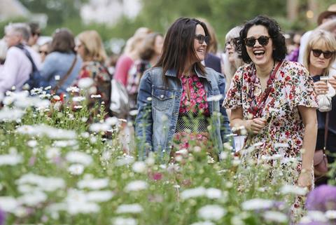 Two women enjoying a day out at RHS Chelsea Flower Show